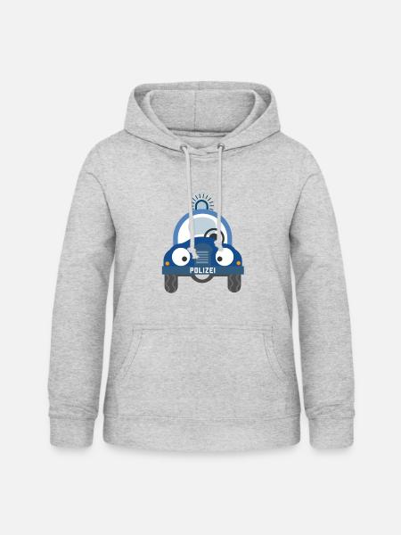 Polizeiauto - Frauen Hoodie - Hellgrau meliert