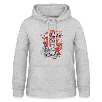 Tom Und Jerry Raketen Spaß - Frauen Hoodie - Hellgrau meliert - Vorne - AI Model Female 172 light (172cm)