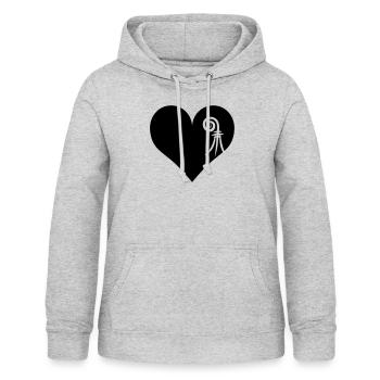 HEART BASEL - Women's Hoodie - light heather grey - Front - AI Model Female 172 light (172cm)