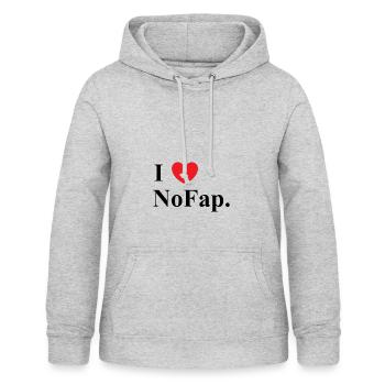 I love . - Sweat à capuche Femme - gris clair chiné - Devant - AI Model Female 172 light (172cm)