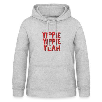 Yippie Yippie Yeah - Die 2000er-Party - Frauen Hoodie - Hellgrau meliert - Vorne - AI Model Female 172 light (172cm)