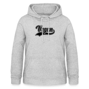 Vegan - Sweat à capuche Femme - gris clair chiné - Devant - AI Model Female 172 light (172cm)