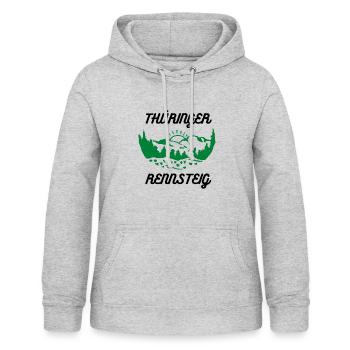 Rennsteig Thüringer Wald Wandern Thüringen grün - Frauen Hoodie - Hellgrau meliert - Vorne - AI Model Female 172 light (172cm)