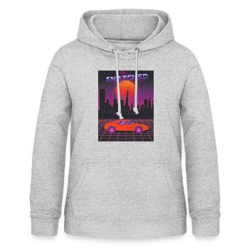 Red and Purple Aesthetic Modern Futuristic Snatche - Women's Hoodie - light heather grey - Front - AI Model Female 172 light (172cm)
