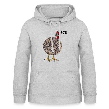 Pot Rattle Hen! - Women's Hoodie - light heather grey - Front - AI Model Female 172 light (172cm)