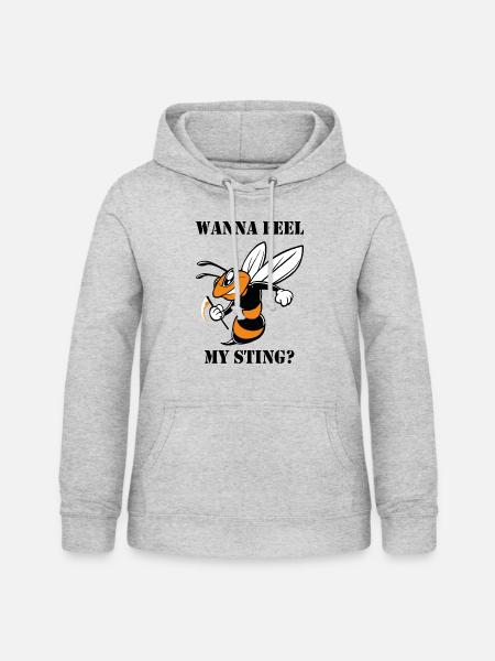 Wespe - Frauen Hoodie - Hellgrau meliert