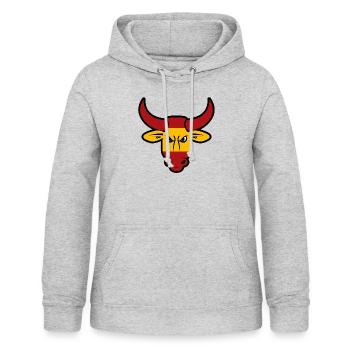 Stiergesicht - Frauen Hoodie - Hellgrau meliert - Vorne - AI Model Female 172 light (172cm)