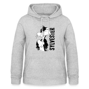 Looney Tunes Sylvester - Frauen Hoodie - Hellgrau meliert - Vorne - AI Model Female 172 light (172cm)