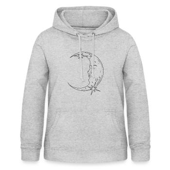 tatouage de croissant de lune - Sweat à capuche Femme - gris clair chiné - Devant - AI Model Female 172 light (172cm)