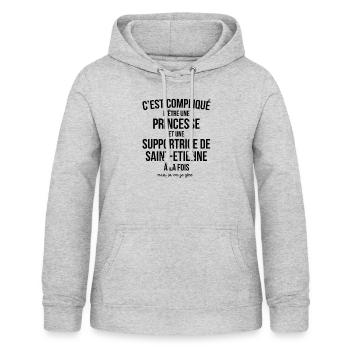 SUPPORTRICE ST ETIENNE - Sweat à capuche Femme - gris clair chiné - Devant - AI Model Female 172 light (172cm)
