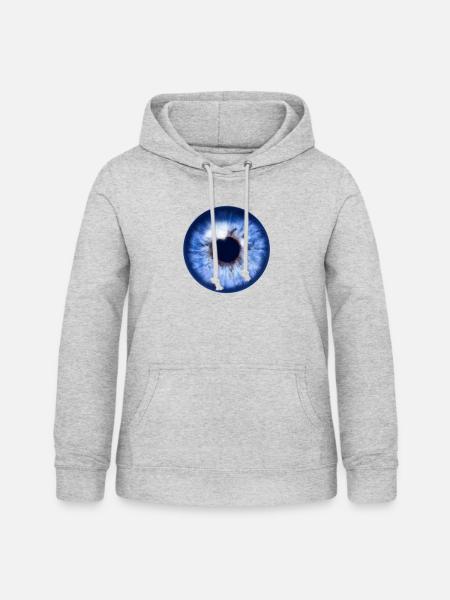 blue eye - Frauen Hoodie - Hellgrau meliert