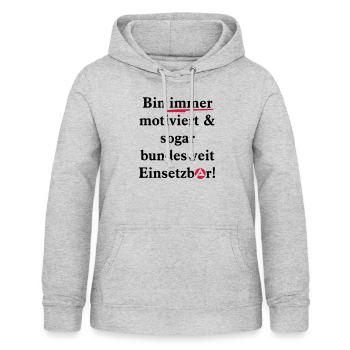 Arbeitsamt Shirt bundesweit einsetzbar - Frauen Hoodie - Hellgrau meliert - Vorne - AI Model Female 172 light (172cm)