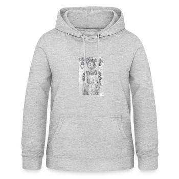 Ludens - BMTH Song Text - Sweat à capuche Femme - gris clair chiné - Devant - AI Model Female 172 light (172cm)