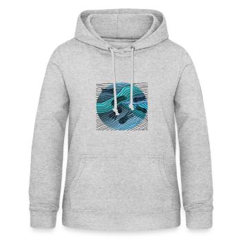 Strange ocean creatures - Sweat à capuche Femme - gris clair chiné - Devant - AI Model Female 172 light (172cm)
