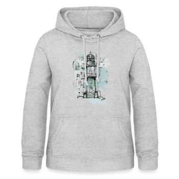 Leuchtturm Ostsee - Frauen Hoodie - Hellgrau meliert - Vorne - AI Model Female 172 light (172cm)