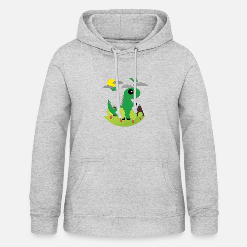 Dino - Sweat à capuche Femme - gris clair chiné