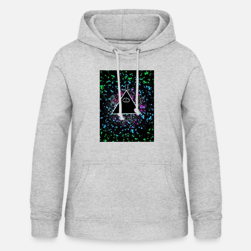 Bill Cipher, Gravity Falls Print - Felpa con cappuccio da donna - grigio chiaro melange