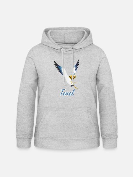 Lachmöwe Texel - Frauen Hoodie - Hellgrau meliert