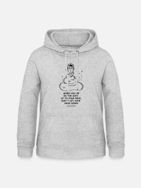 HEAD UP-DGN - Frauen Hoodie - Hellgrau meliert