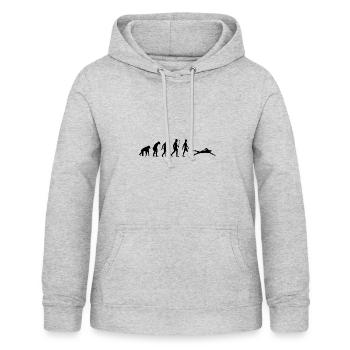 Schwimmen Schwimmer Swim Swimming Evolution - Frauen Hoodie - Hellgrau meliert - Vorne - AI Model Female 172 light (172cm)