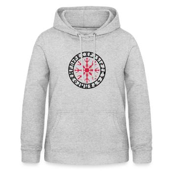 Aegishjalmur, Helm of awe, Sigil, Rune magic - Sweat à capuche Femme - gris clair chiné - Devant - AI Model Female 172 light (172cm)