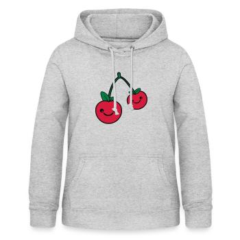 cherries 002 - Women's Hoodie - light heather grey - Front - AI Model Female 172 light (172cm)