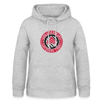 Barbecue Grill Sergeant Stamp - Women's Hoodie - light heather grey - Front - AI Model Female 172 light (172cm)