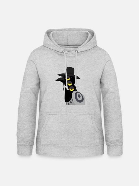 Dämonischer Vogel skeptisch - Frauen Hoodie - Hellgrau meliert
