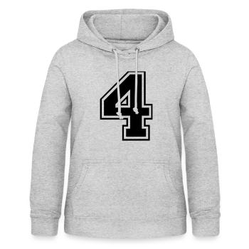 4, Four, Four, number, number - Women's Hoodie - light heather grey - Front - AI Model Female 172 light (172cm)