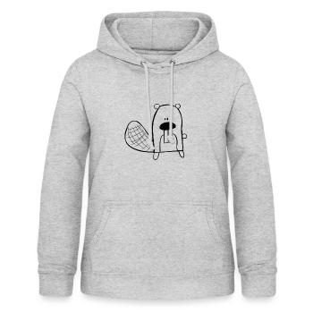 Billy Biber - Frauen Hoodie - Hellgrau meliert - Vorne - AI Model Female 172 light (172cm)