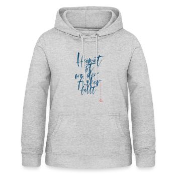 HEIMAT IST WO DER ANKER FÄLLT - Frauen Hoodie - Hellgrau meliert - Vorne - AI Model Female 172 light (172cm)