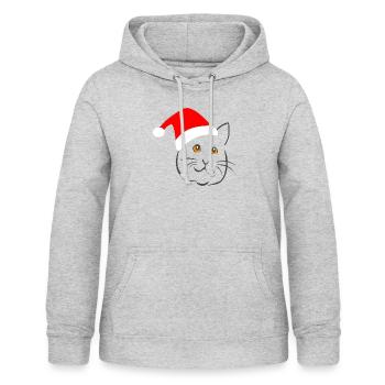 Justus Cat Christmas Cap Gift Cats - Women's Hoodie - light heather grey - Front - AI Model Female 172 light (172cm)