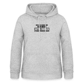 mag sarkasmus aber Guten Morgen ist übertrieben - Frauen Hoodie - Hellgrau meliert - Vorne - AI Model Female 172 light (172cm)