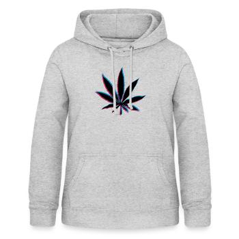 Effet de mauvaises herbes 3D - Sweat à capuche Femme - gris clair chiné - Devant - AI Model Female 172 light (172cm)