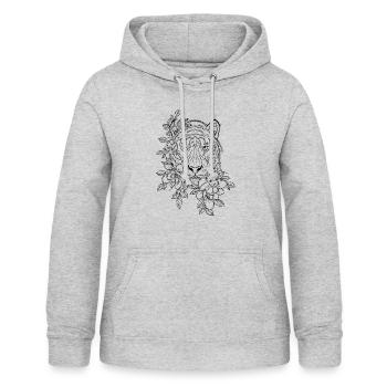 Löwe - Frauen Hoodie - Hellgrau meliert - Vorne - AI Model Female 172 light (172cm)