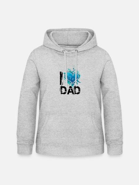 I love dad de - Frauen Hoodie - Hellgrau meliert
