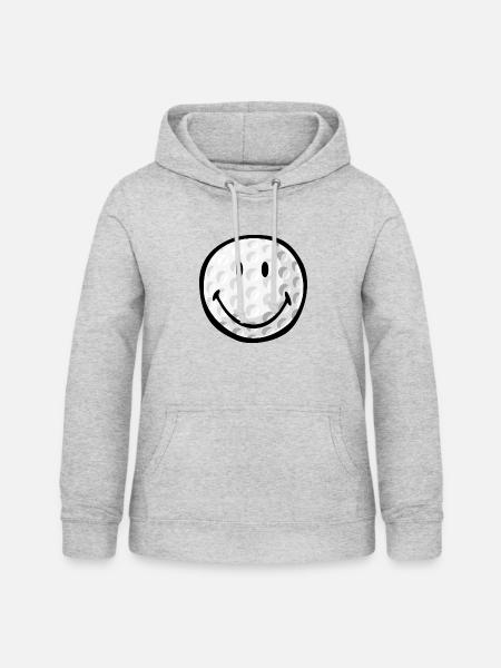 Smiley Golf Ball - Frauen Hoodie - Hellgrau meliert