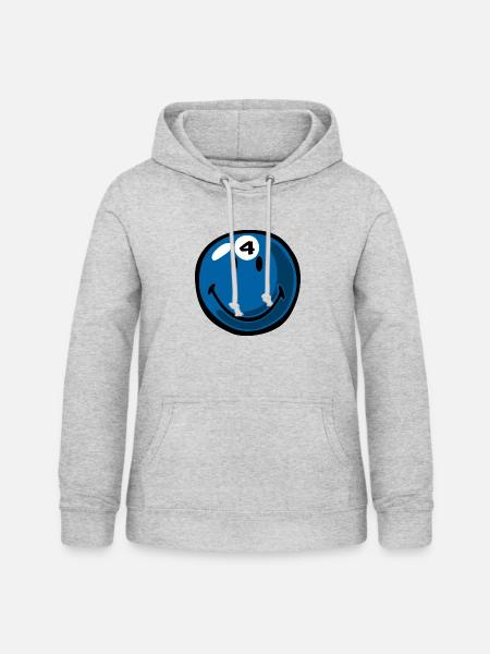 Smiley Pool Ball 4 - Frauen Hoodie - Hellgrau meliert