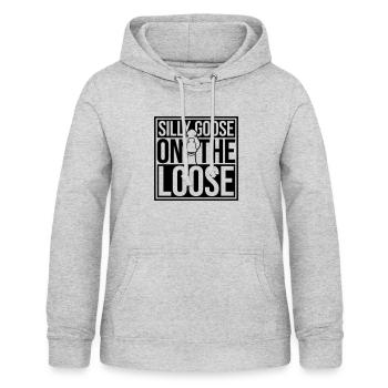 goose on the loose - Frauen Hoodie - Hellgrau meliert - Vorne - AI Model Female 172 light (172cm)