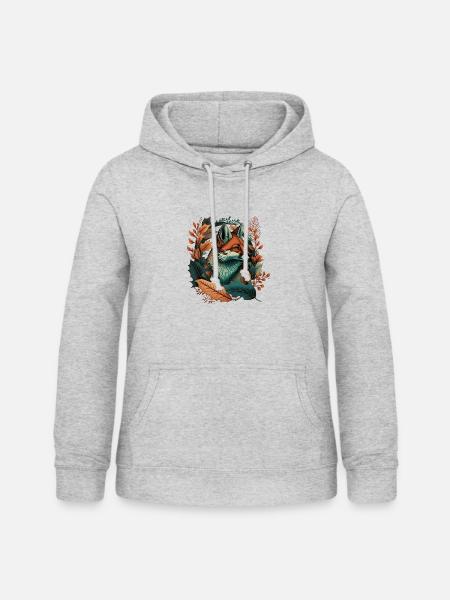 Fuchs Tattoo V2 Geschenk - Frauen Hoodie - Hellgrau meliert