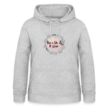 Team de la mariée floral - Sweat à capuche Femme - gris clair chiné - Devant - AI Model Female 172 light (172cm)
