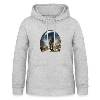 Astronaut explores alien worlds - Women's Hoodie - light heather grey - Front - AI Model Female 172 light (172cm)