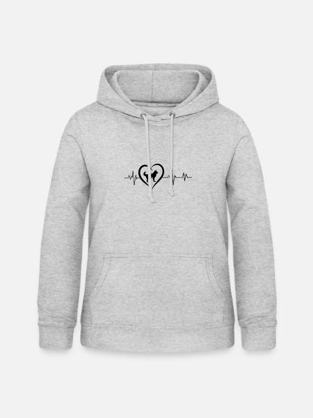 Kai Ken Herzschlag - Frauen Hoodie - Hellgrau meliert