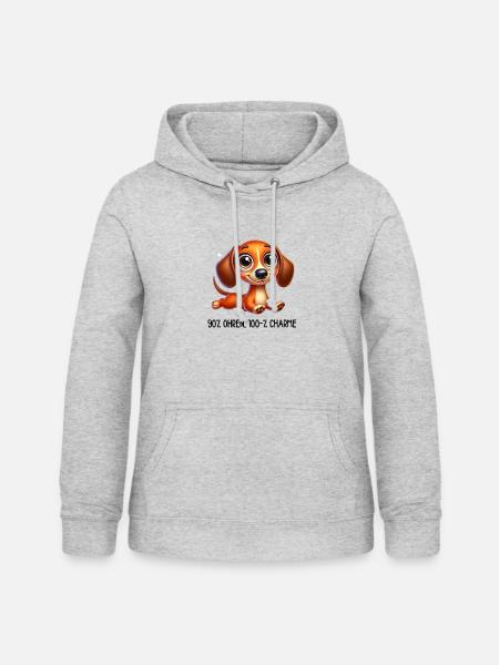 Dackel mit Spruch - Frauen Hoodie - Hellgrau meliert