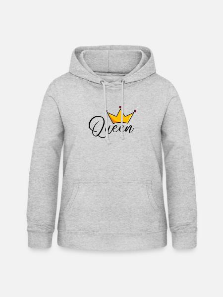 Queen mit Krone - Frauen Hoodie - Hellgrau meliert