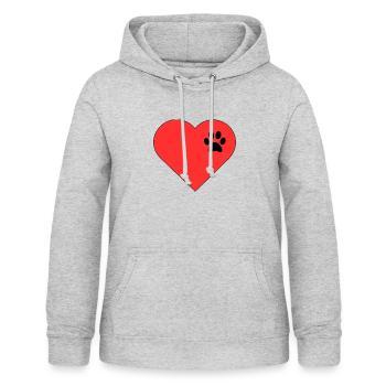 Vorlage herz Pfotenabdruck Design - Frauen Hoodie - Hellgrau meliert - Vorne - AI Model Female 172 light (172cm)