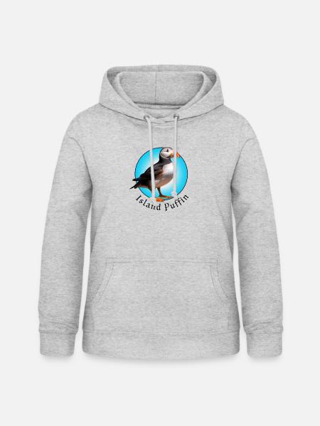 Island Puffin - Frauen Hoodie - Hellgrau meliert