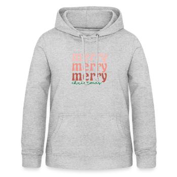merry merry merry christmas - Frauen Hoodie - Hellgrau meliert - Vorne - AI Model Female 172 light (172cm)