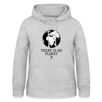 THERE IS NO PLANET B - Frauen Hoodie - Hellgrau meliert - Vorne - AI Model Female 172 light (172cm)