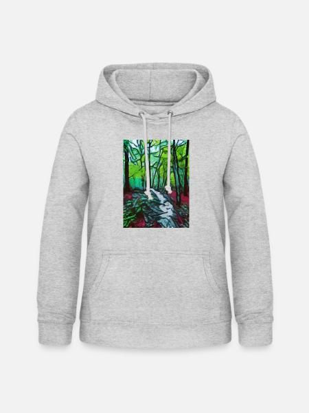 Wald Gemälde - Frauen Hoodie - Hellgrau meliert